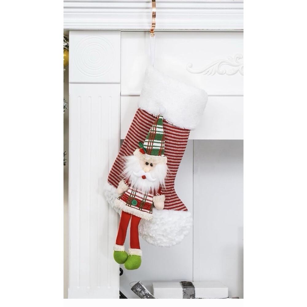 Beyond Your Thoughts New Red Embroidery Christmas Stockings Santa